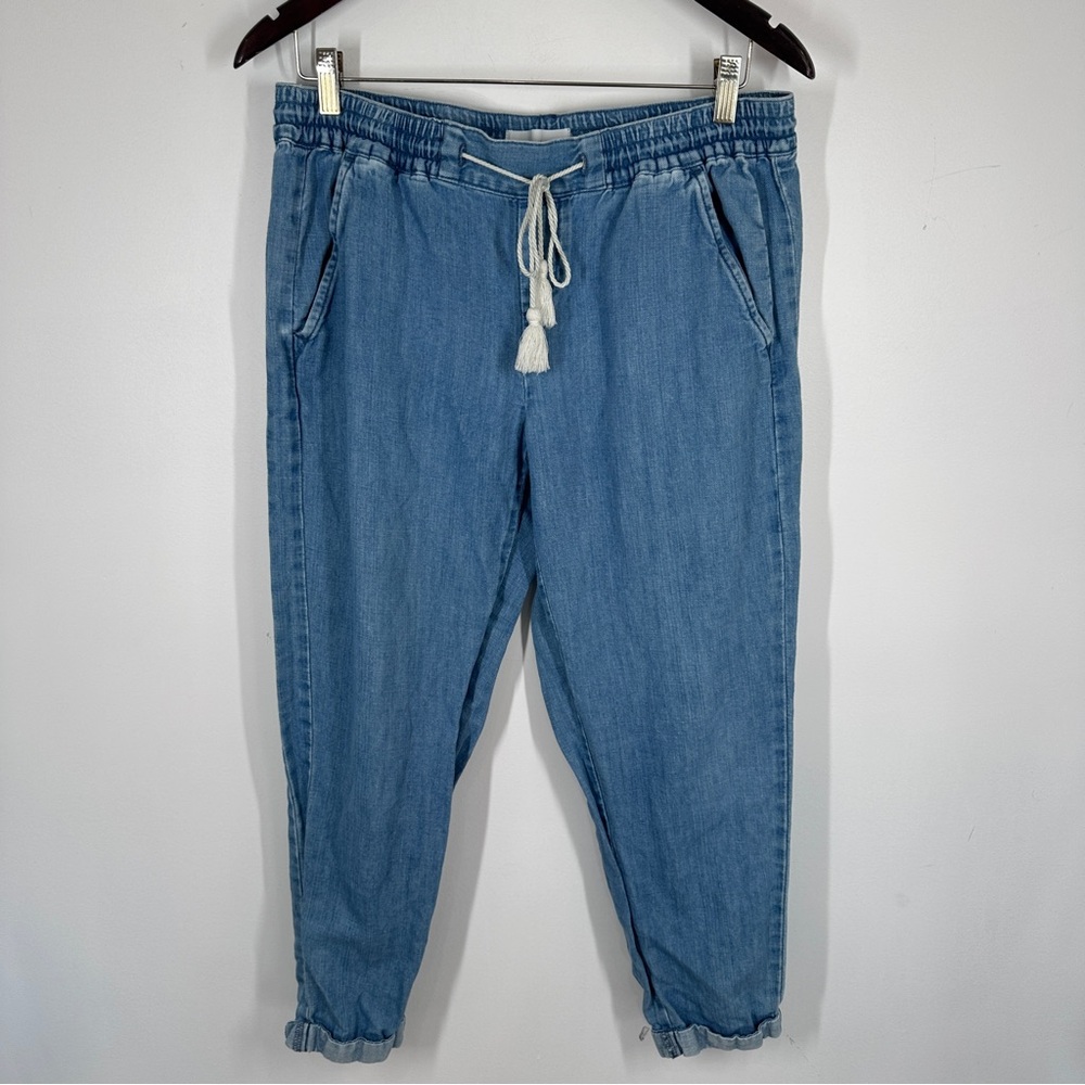 Loft Light Blue Drawstring Pull On Heans Denim Jo… - image 1